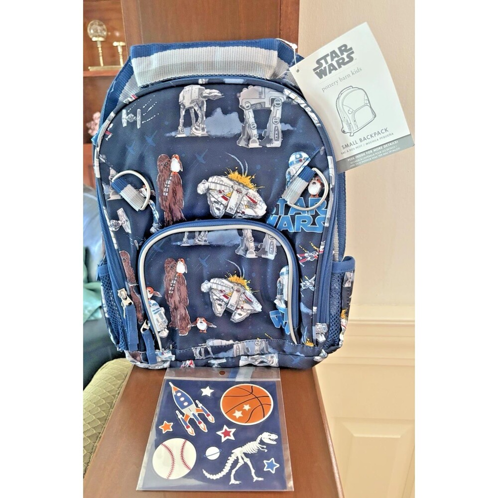 Pottery Barn school Disney STAR WARS BACKPACK Solo Mandalorian Grogu Travel +